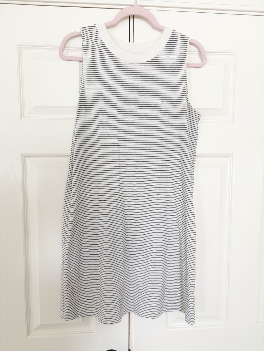 A new day • medium Sleeveless Striped tank dress white and black stripe